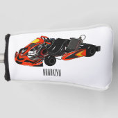 Kart racing cartoon afbeelding golfheadcover (Voorkant)
