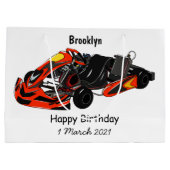 Kart racing cartoon afbeelding groot cadeauzakje (Achterkant)