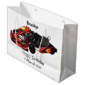 Kart racing cartoon afbeelding groot cadeauzakje (Voorkant Gekanteld)