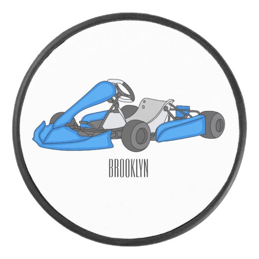 Kart racing cartoon afbeelding hockey puck (Voorkant)