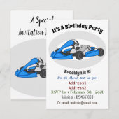 Kart racing cartoon afbeelding kaart (Voorkant / Achterkant)