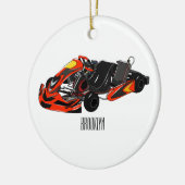 Kart racing cartoon afbeelding keramisch ornament (Links)