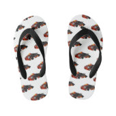 Kart racing cartoon afbeelding kinder teenslippers (Voetbed)