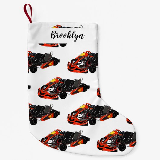 Kart racing cartoon afbeelding kleine kerstsok (Voorkant)