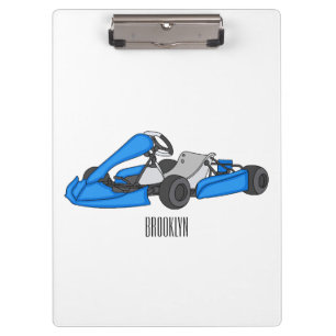 Kart racing cartoon afbeelding klembord