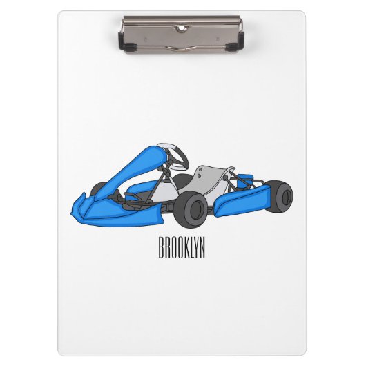 Kart racing cartoon afbeelding klembord (Voorkant)