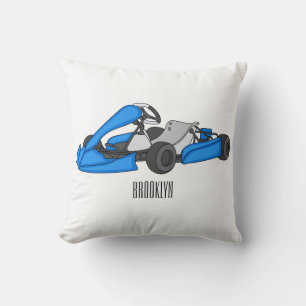 Kart racing cartoon afbeelding kussen