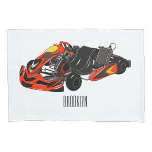 Kart racing cartoon afbeelding kussensloop