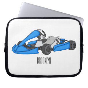 Kart racing cartoon afbeelding laptop sleeve