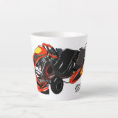 Kart racing cartoon afbeelding latte mok (Voorkant)