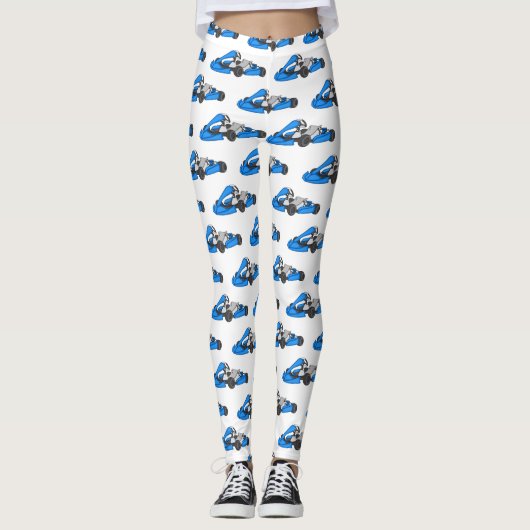 Kart racing cartoon afbeelding leggings (Voorkant)