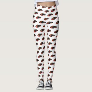 Kart racing cartoon afbeelding leggings