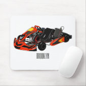 Kart racing cartoon afbeelding muismat (Met muis)