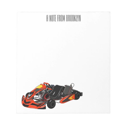 Kart racing cartoon afbeelding notitieblok (Voorkant)