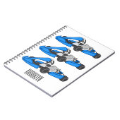 Kart racing cartoon afbeelding notitieboek (Linkerzijde)