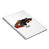 Kart racing cartoon afbeelding notitieboek (Rechterzijde)