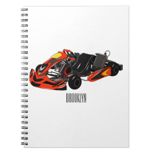 Kart racing cartoon afbeelding notitieboek