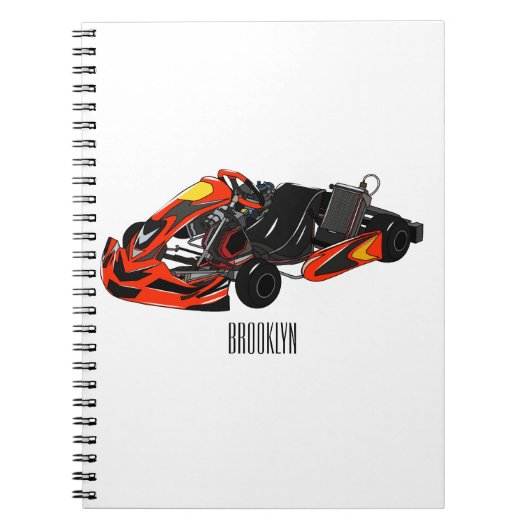 Kart racing cartoon afbeelding notitieboek (Voorkant)