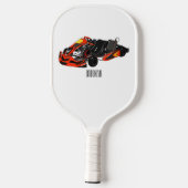 Kart racing cartoon afbeelding pickleball paddle (Achterkant)