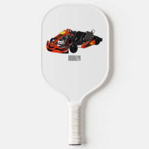 Kart racing cartoon afbeelding pickleball paddle