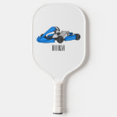 Kart racing cartoon afbeelding pickleball paddle (Achterkant)