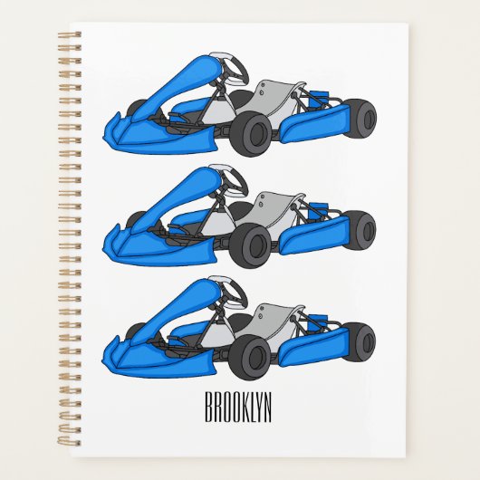 Kart racing cartoon afbeelding planner (Voorkant)