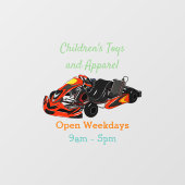 Kart racing cartoon afbeelding raamsticker (Vel)