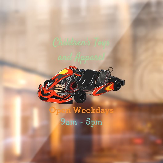 Kart racing cartoon afbeelding raamsticker (Vel 2)