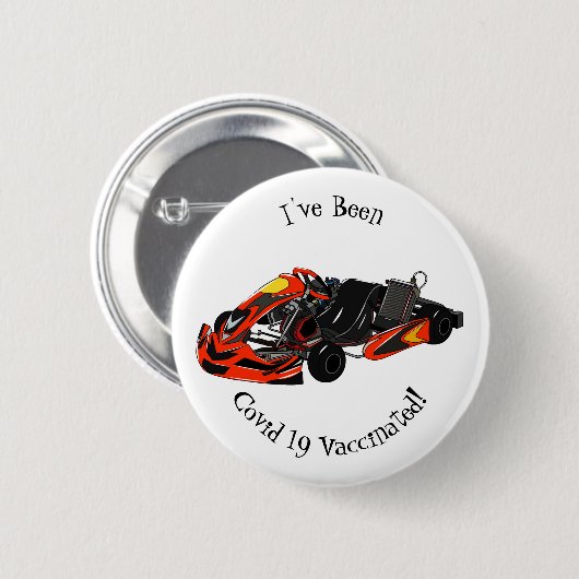 Kart racing cartoon afbeelding ronde button 5,7 cm (Voorkant /achterkant)