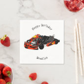 Kart racing cartoon afbeelding servet (Insitu)