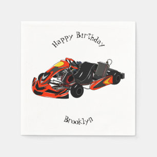 Kart racing cartoon afbeelding servet