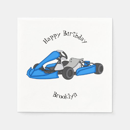 Kart racing cartoon afbeelding servet (Voorkant)
