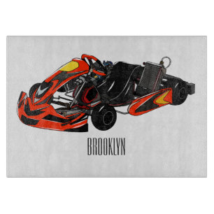 Kart racing cartoon afbeelding snijplank