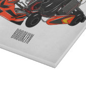 Kart racing cartoon afbeelding snijplank (Hoek)