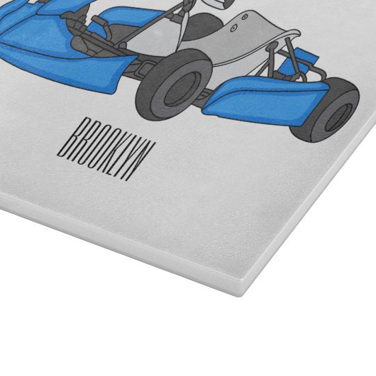 Kart racing cartoon afbeelding snijplank (Hoek)