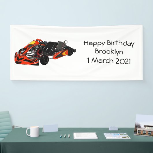 Kart racing cartoon afbeelding spandoek (Beurs)