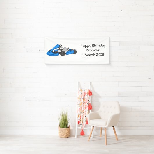 Kart racing cartoon afbeelding spandoek (Insitu)
