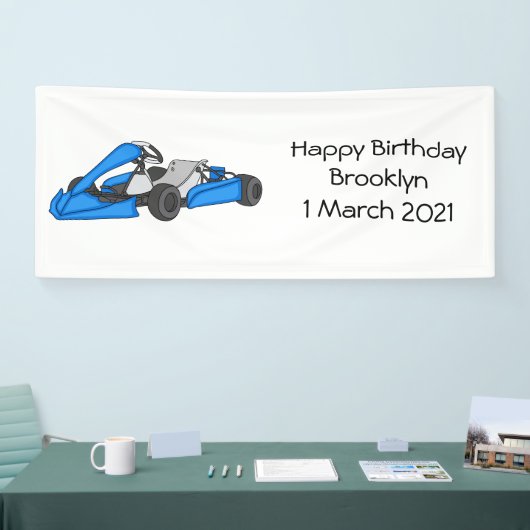 Kart racing cartoon afbeelding spandoek (Beurs)