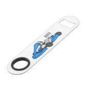 Kart racing cartoon afbeelding speed flessenopener (Voorkant Gekanteld)