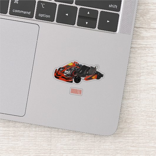 Kart racing cartoon afbeelding sticker (Detail)