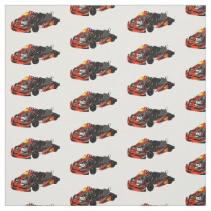 Kart racing cartoon afbeelding stof