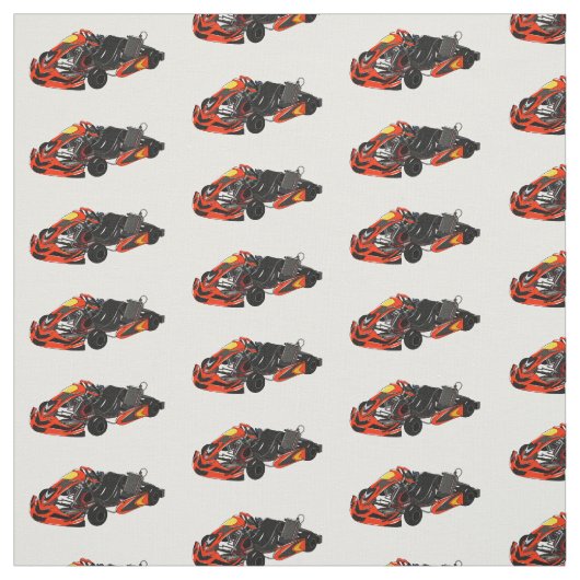Kart racing cartoon afbeelding stof (Swatch)