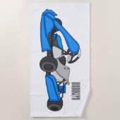 Kart racing cartoon afbeelding strandlaken (Voorkant)