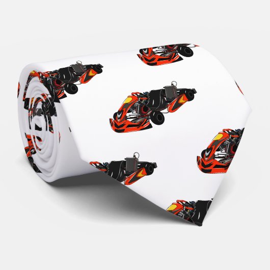 Kart racing cartoon afbeelding stropdas (Opgerold)