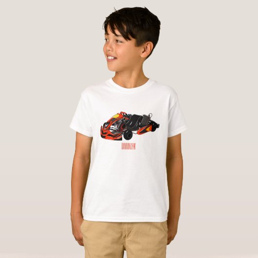 Kart racing cartoon afbeelding t-shirt (Voorkant volledig)