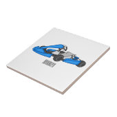 Kart racing cartoon afbeelding tegeltje (Zijkant)