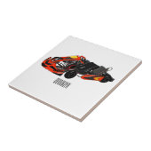 Kart racing cartoon afbeelding tegeltje (Zijkant)