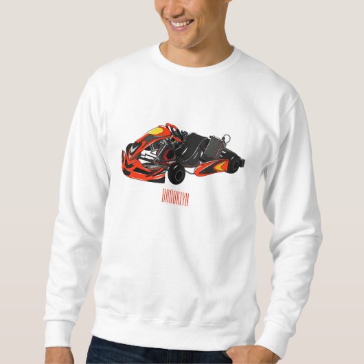 Kart racing cartoon afbeelding trui (Voorkant)