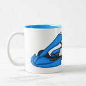 Kart racing cartoon afbeelding tweekleurige koffiemok (Links)