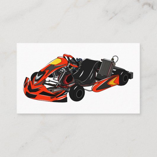 Kart racing cartoon afbeelding visitekaartje (Achterkant)